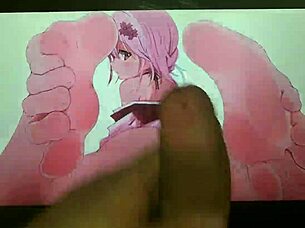 anime feet covered in cum tribute action