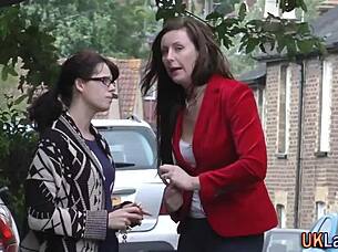 a brit in stockings sucks cock