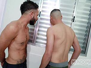 Mutual masturbation with besties in front of cuckold wife