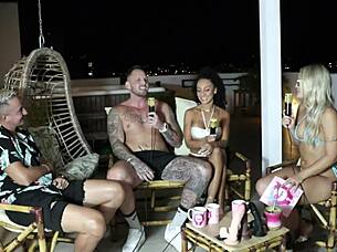 Bruna And Ale Sheer Red Massage Leads To Intense Orgasms In Swingers Meeting