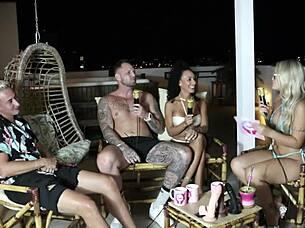 Bruna And Ale Sheer Red Massage Leads To Intense Orgasms In Swingers Meeting