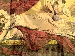 Detailed vintage drawings depicting erotic themes from antique collections.