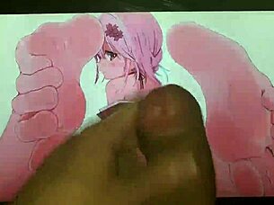 anime feet covered in cum tribute action