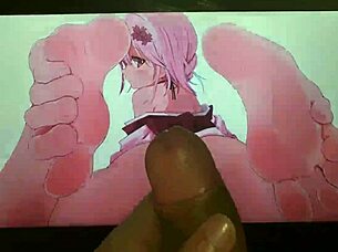anime feet covered in cum tribute action