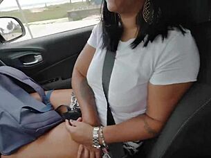 Skinny teen gets fucked by hung men on beach