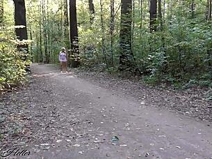 i walk around in a see-through dress over my naked body, showing off my trimmed pussy and big tits.