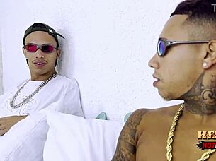 giving ass to partner in mansion, landing in carioca's room and falling on cock