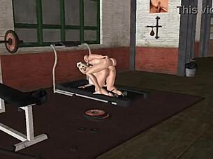 fitness trainer fucks me on treadmill