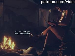 Lara Croft Teased by Futanari Cock in 3D