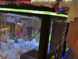 redhead teen babe explores vibrator orgasms on her big ass in public spots 😍🔥