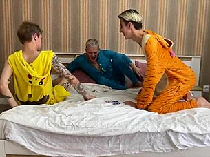 Gay Threesome - Twink Pajama Party Turns Into Passionate No-Condom Fucking - 614
