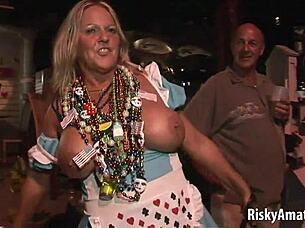 Naked amateurs partying on the street 😎