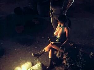 Lara Croft Teased by Futanari Cock in 3D