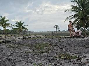 Bored with soccer, they opt for outdoor gay fucking