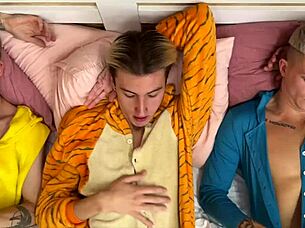 Gay Threesome - Twink Pajama Party Turns Into Passionate No-Condom Fucking - 614