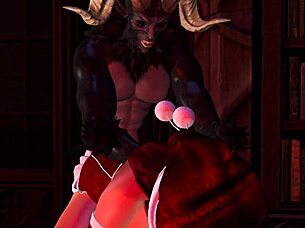Krampus' New Naughty Helper with a Monster Cock!