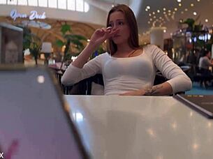 redhead teen babe explores vibrator orgasms on her big ass in public spots 😍🔥