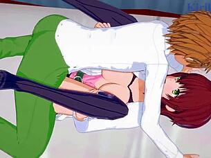 Ryouko Mikado and Tearju Lunatique with Rito Yuki in To Love Ru hentai.