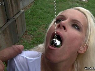 Why is that busty blonde in a wet shirt in public?