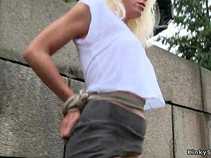 Why is that busty blonde in a wet shirt in public?