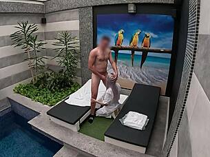 Room service girl arrives