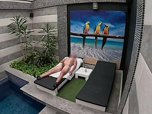 Room service girl arrives