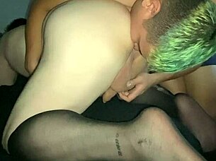 i love sluts in sheer stockings 😍 big cock anal doggystyle with mature whore.