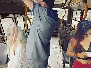 Worker Pulls Out Dick And Jerks Off To Women On Public Bus