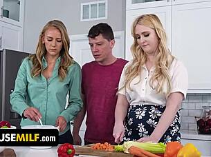 Busty Blonde MILFs Submit to Pervert Stud's Intense Sexual Urges