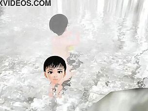 I Am Leo, Anime Girl In Hot Spring Mixed Bath. No Towel, Secret Place Adventure With Errors.