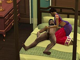 santu aunty playing with neighbour guy in horny milf hentai cartoon