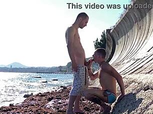 Strangers fuck wildly by the sea!