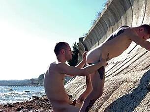 Strangers fuck wildly by the sea!