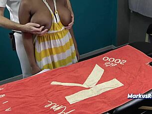 Husband Sent Wife To Masseur For Oiled Big Tits Massage