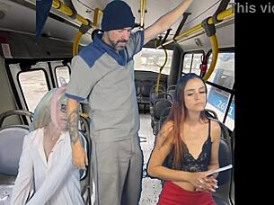 Worker Pulls Out Dick And Jerks Off To Women On Public Bus