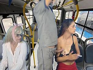 Worker Pulls Out Dick And Jerks Off To Women On Public Bus