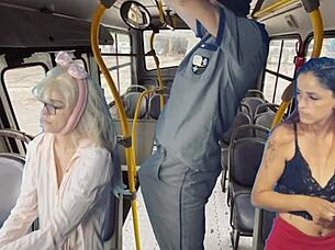 Worker Pulls Out Dick And Jerks Off To Women On Public Bus