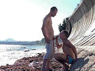 Strangers fuck wildly by the sea!