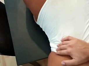 hard sex on living room table, fucking rough, wanna join us or what?