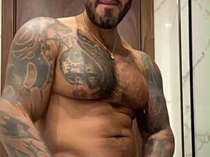 Viktor Rom Playing with His BBC Big Muscle Latino Man Gay