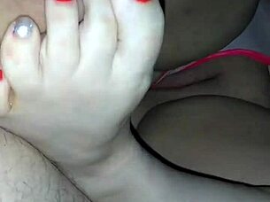 Amber Crider's Sexy Feet Tease Her Husband's Cock With Passion