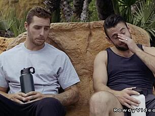 Muscular bodybuilder intensely fucks former boyfriend's ass with monster cock.