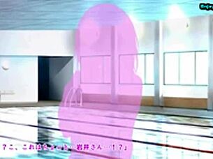 Swimming instructor intensely worries about her large breast during lesson