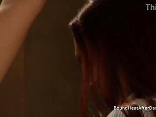 Blonde Lesbian Slave In Handcuffs Gets Fingered By Dominant Mistress