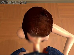 cousin sister gives blowjob in classroom after school