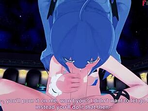 Roxy fucks with Eris close on pool in Mushoku Tensei