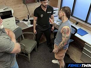 Familytwink's twink gets disciplined by fake cop and stepdad at office.