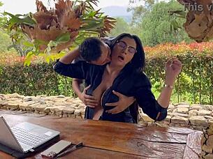 My horny boss screws a pregnant girl to save her job. This is just part 1!