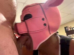black pig facefucks drooling throat in degrading roleplay
