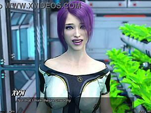 Stranded in space, I meet a shy emo girl in this 3D cartoon game.